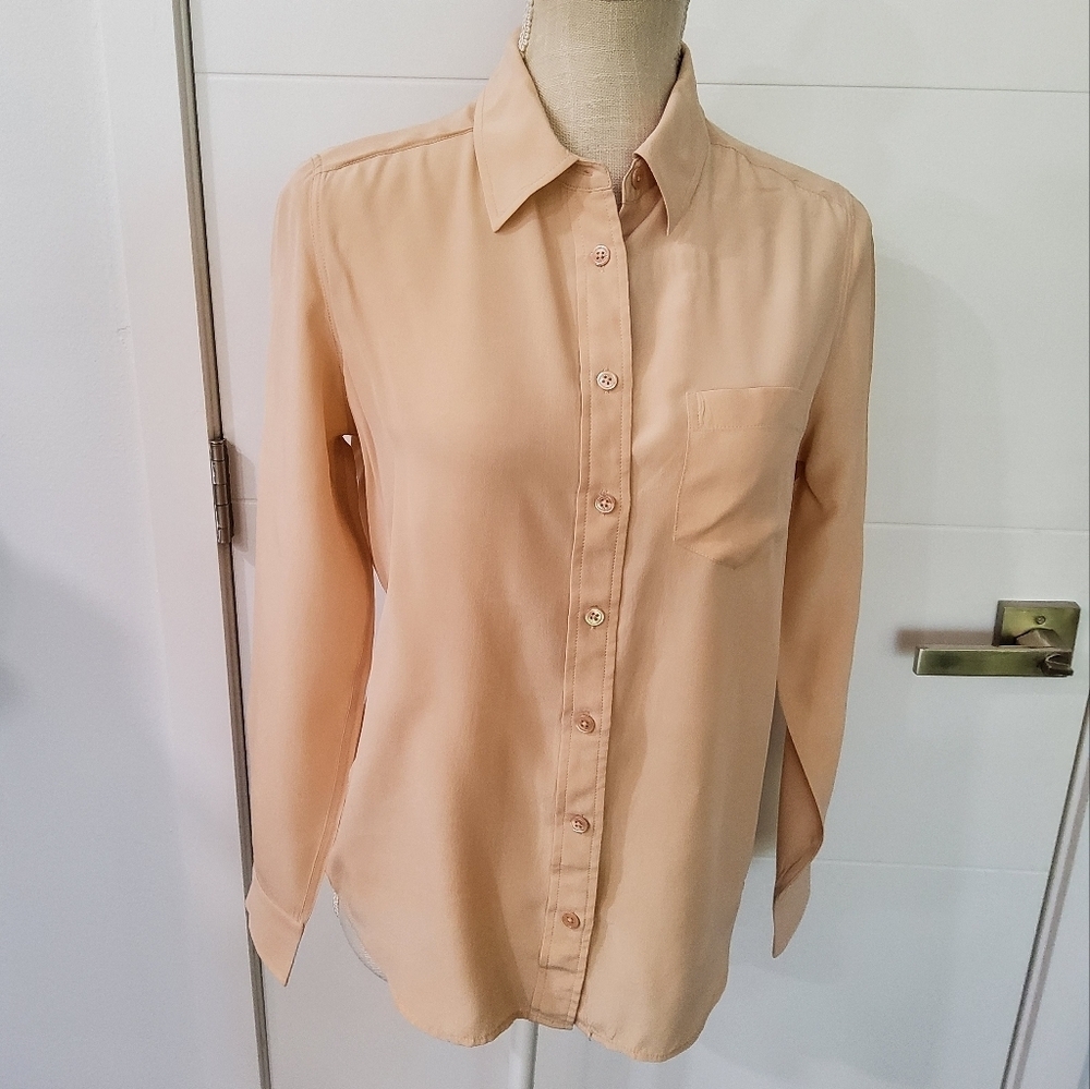 Equipment Femme Silk Button Down Dress Shirt Size S
